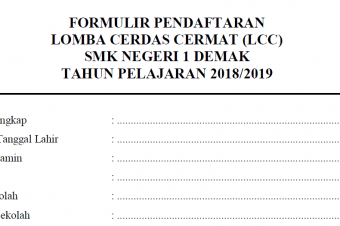 Formulir dan Surat Keterangan Lomba Cerdas Cermat 2018/2019